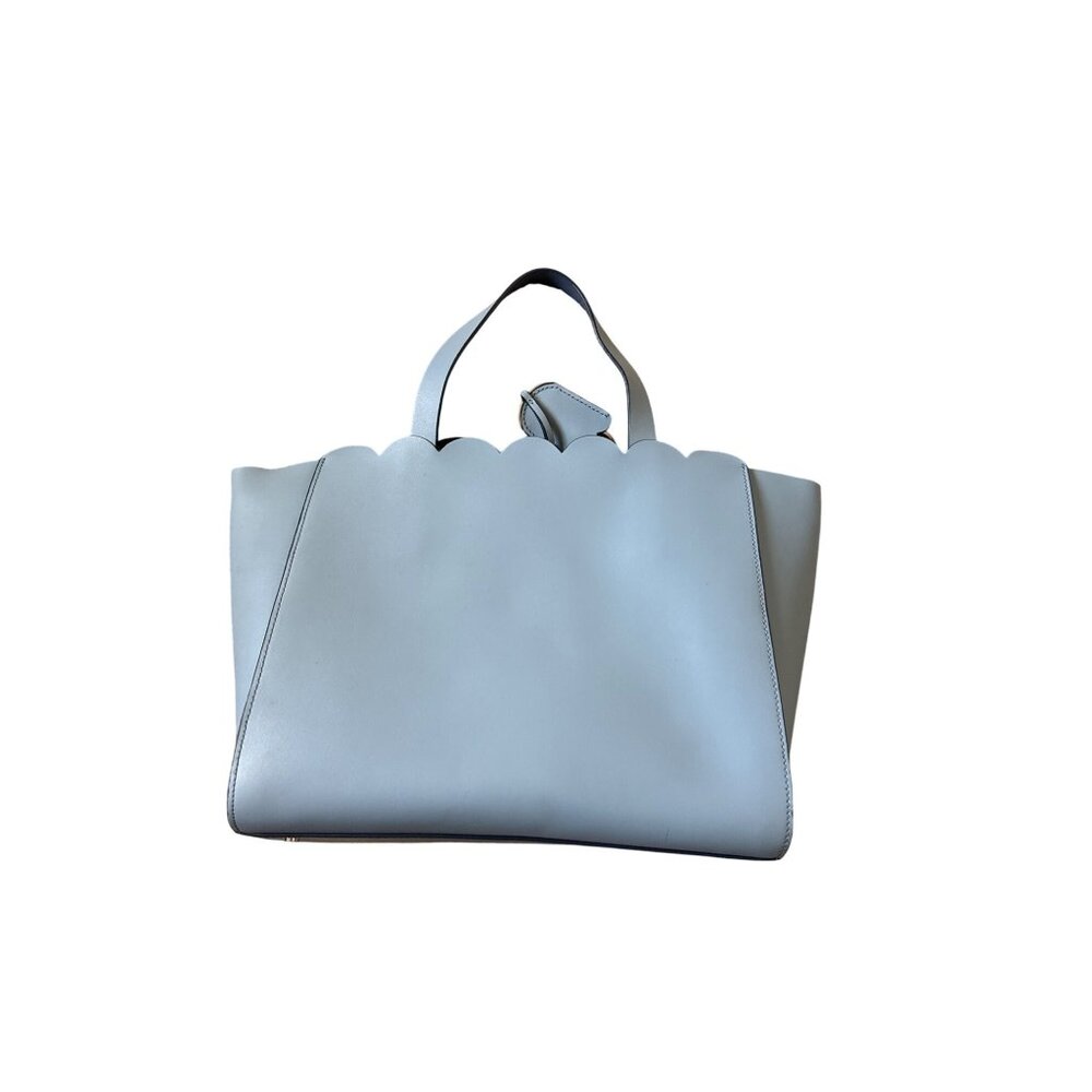 Kate Spade Lily Avenue Carrigan Scalloped Leather Tote Bag Light‎ Blue Crossbody